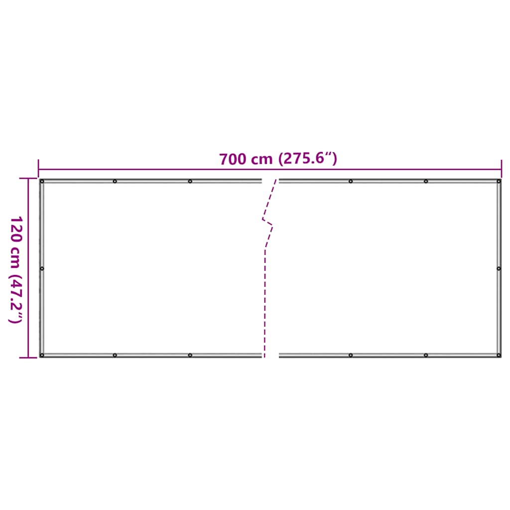 Balcony Privacy Screen White 700x120 cm PVC