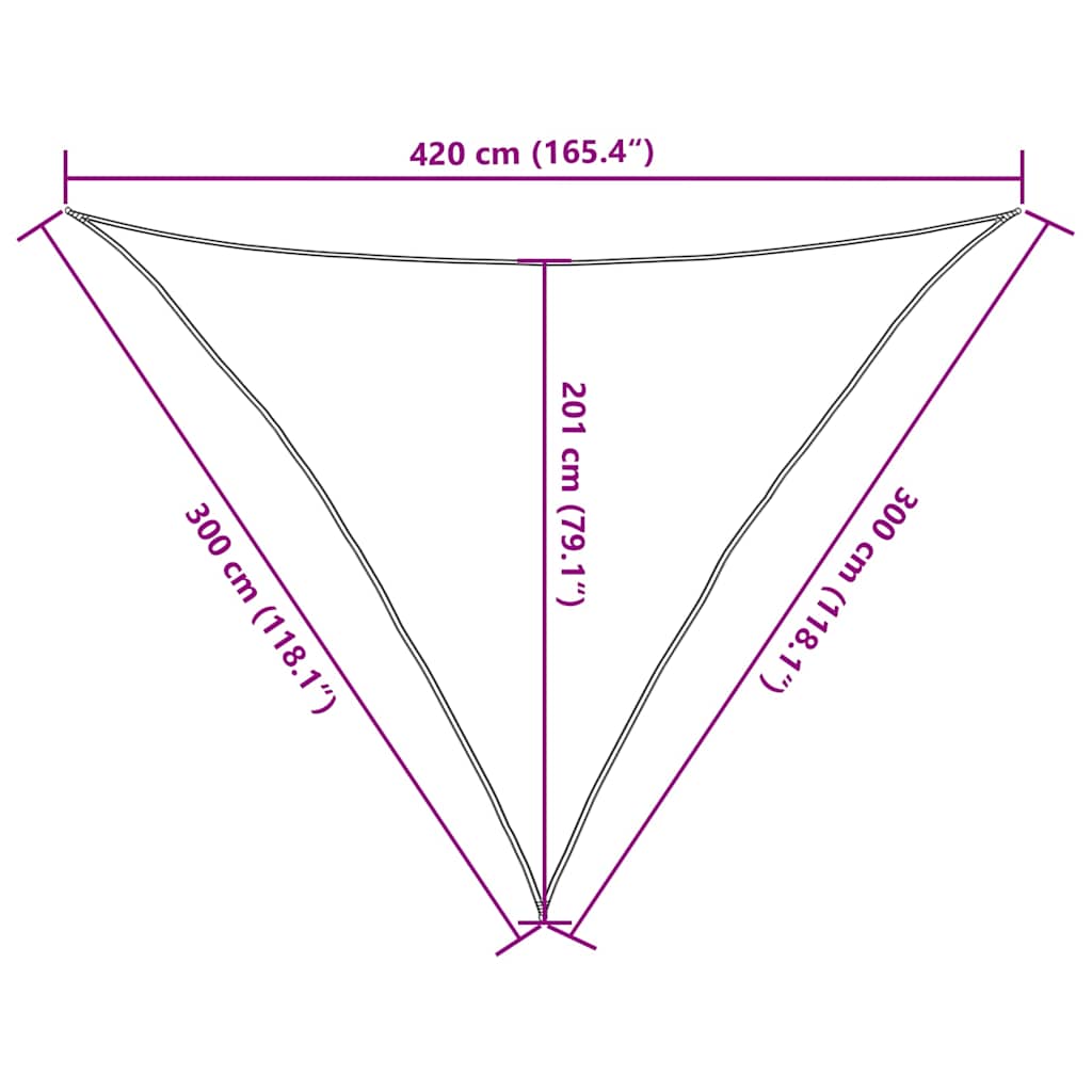Sunshade Sail 160 g/m² Triangular Sand 3x3x4.2 m HDPE