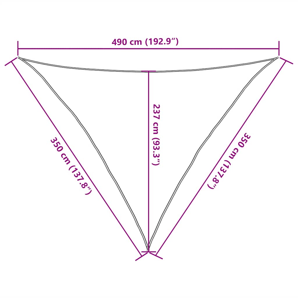 Sunshade Sail 160 g/m² Triangular Sand 3.5x3.5x4.9 m HDPE