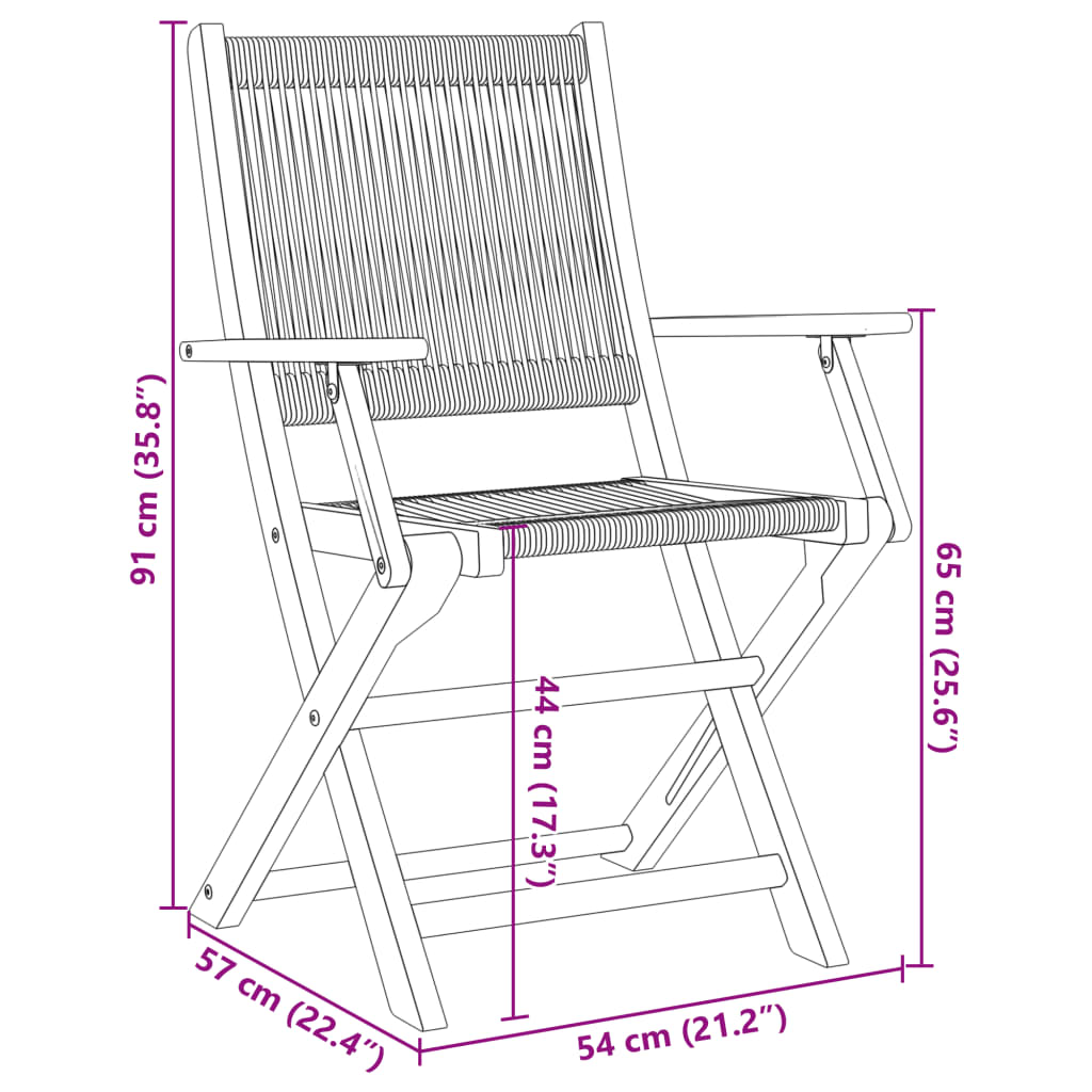 Folding Chairs 4 pcs Black Solid Wood Acacia