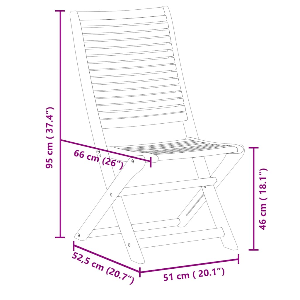 Folding Chairs 8 pcs 51x66x95 cm Solid Wood Acacia