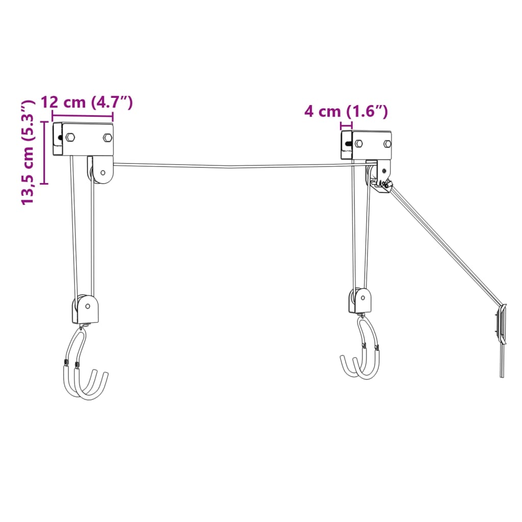 Bike Hoist with Ceiling Mount 57 kg