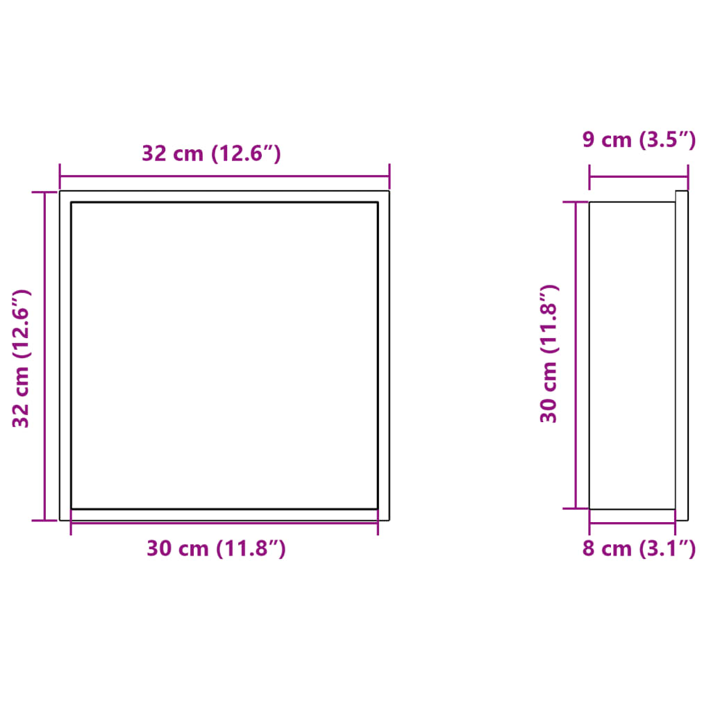 Shower Niche Matt White 32x32x9 cm Stainless Steel