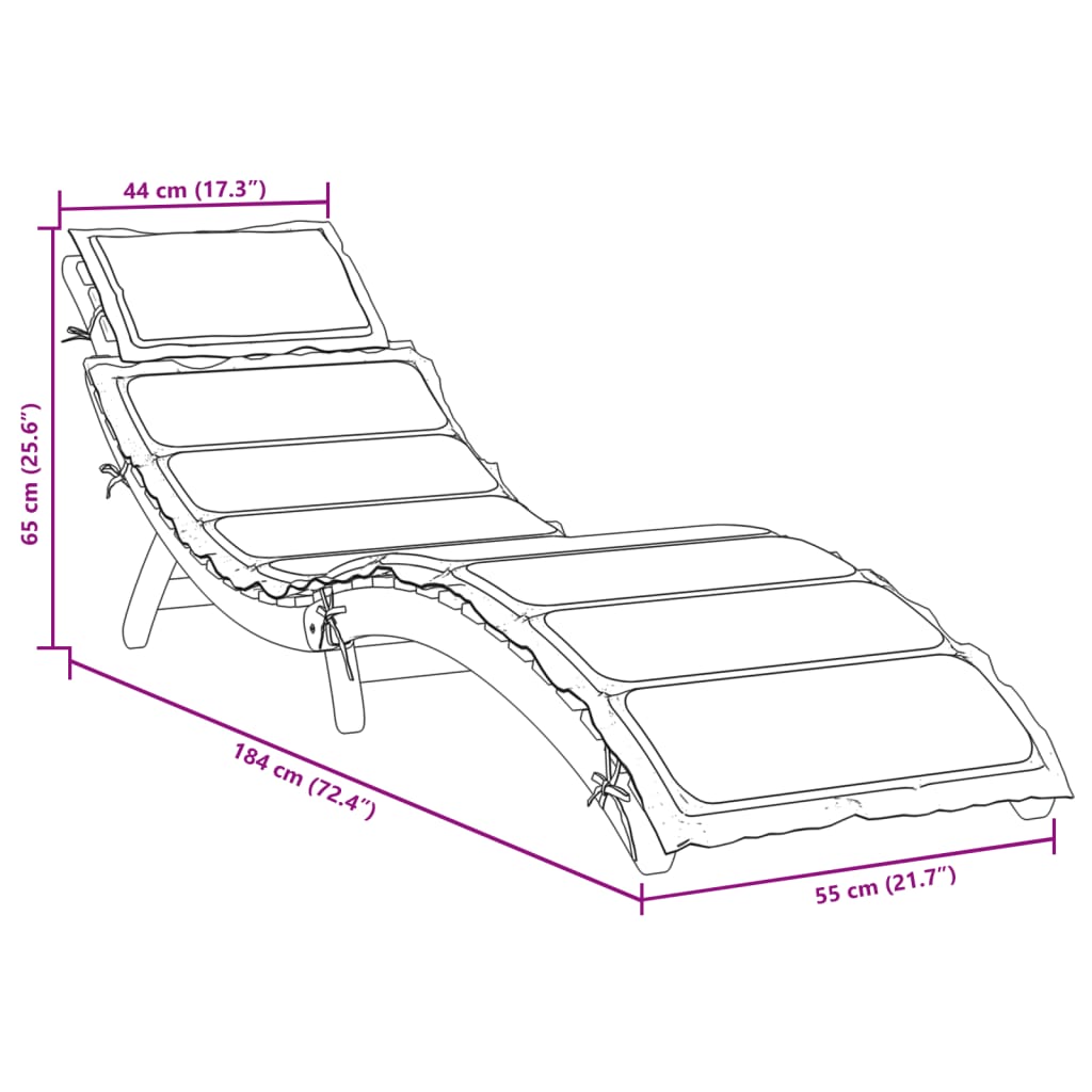 Sun Loungers with Cushions 2 pcs Red Solid Wood Acacia