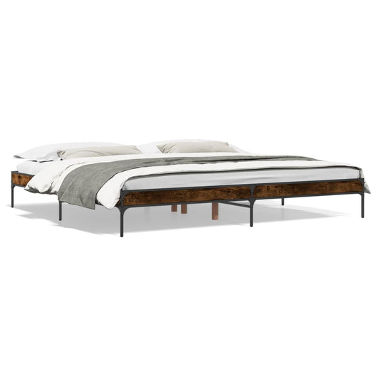Bed Frame without Mattress Smoked Oak 200x200 cm