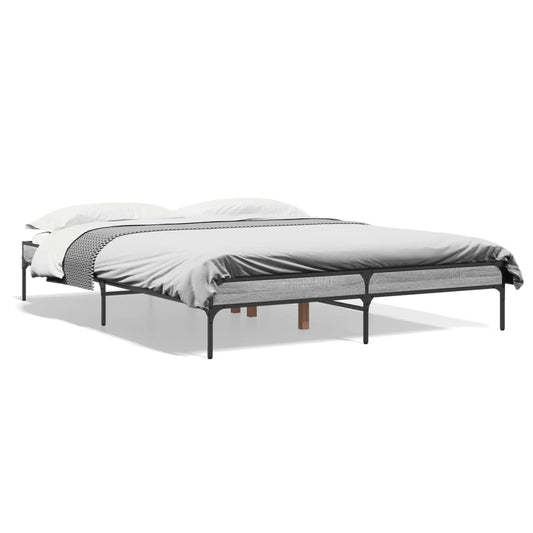 Bed Frame without Mattress Grey Sonoma 140x200 cm
