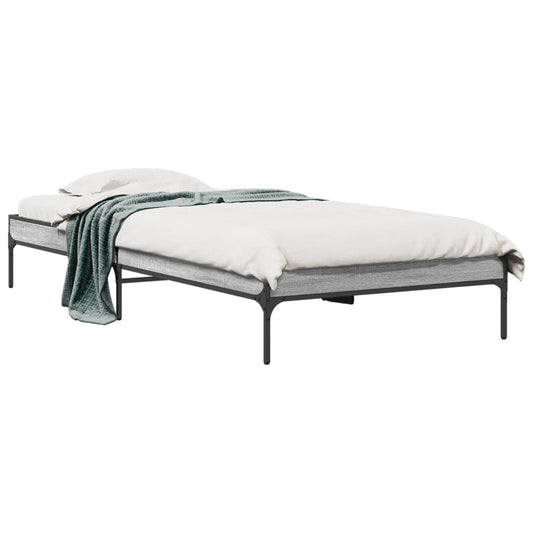 Bed Frame without Mattress Grey Sonoma 90x190 cm Single