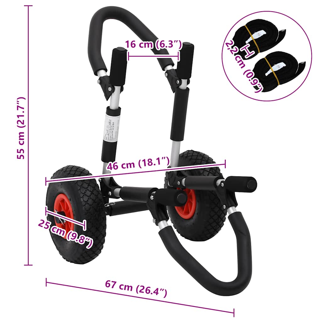SUP Trolley for Surfboard Foldable 45 kg Aluminium