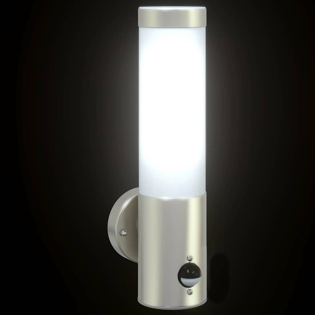 Outdoor Wall Light Silver 12 x 8.5 x 29 cm