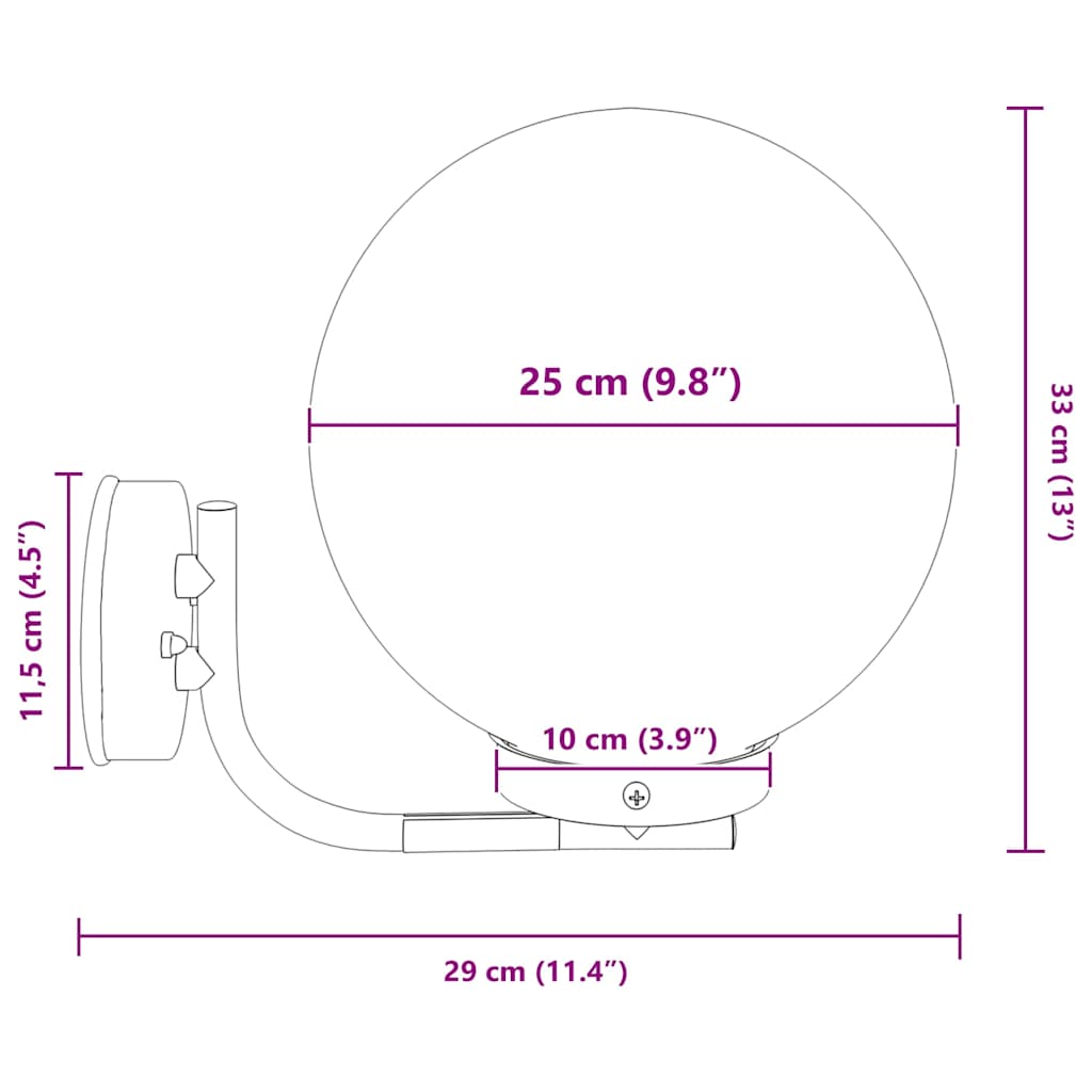 Outdoor Wall Light Silver 29 x 25 x 33 cm