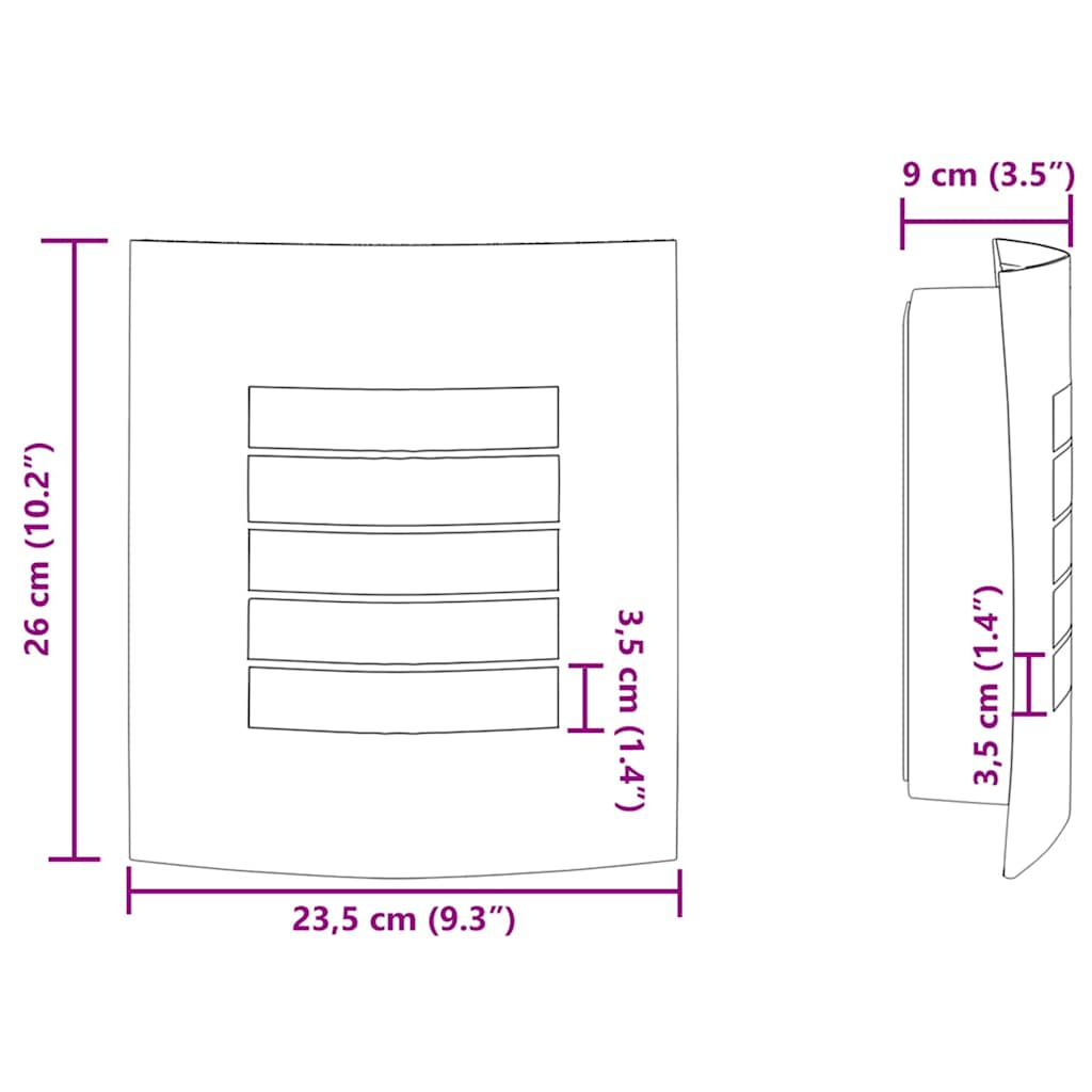 Outdoor Wall Light Black 23.5 x 9 x 26 cm