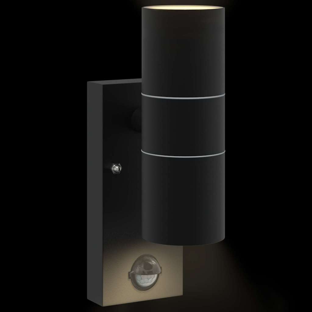 Outdoor Wall Light 2 pcs Black 7 x 10 x 22 cm