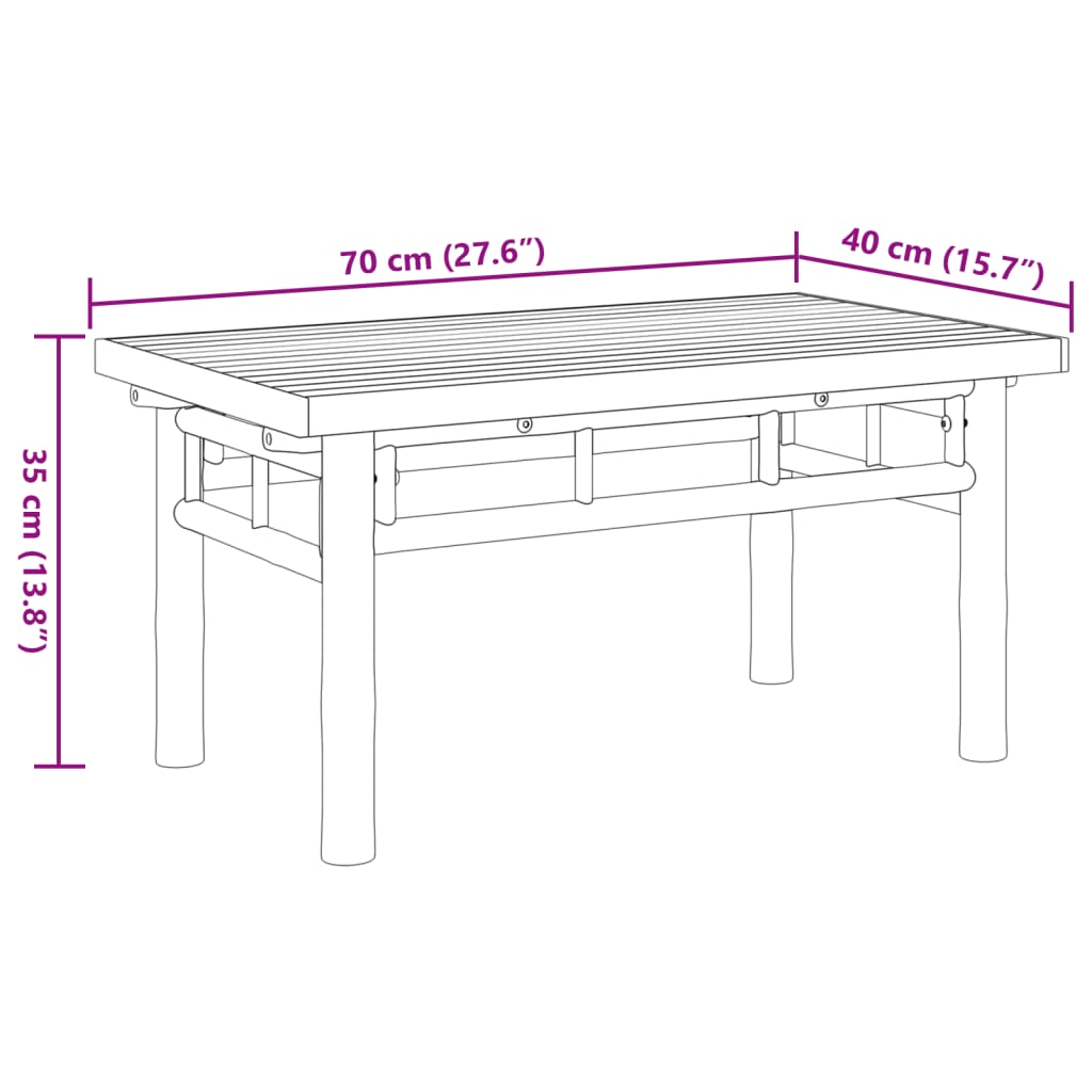 Coffee Table 27.6"x15.7"x13.8" Bamboo