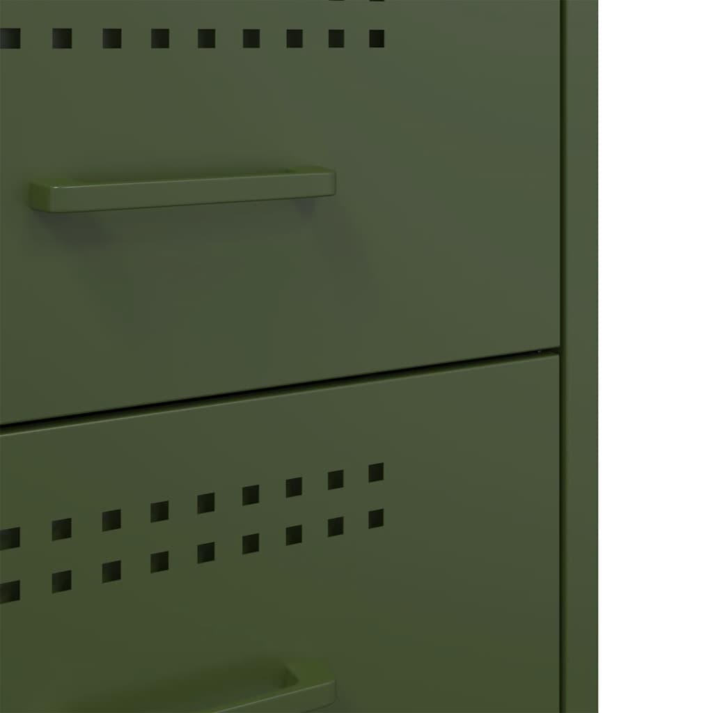 Bedside Cabinets 2 pcs Olive Green 36x39x50.5 cm Steel