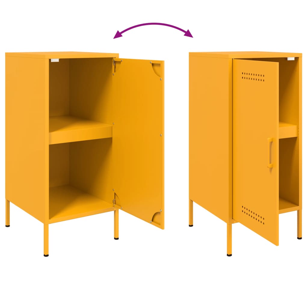 Sideboards 2 pcs Mustard Yellow 36x39x79 cm Steel