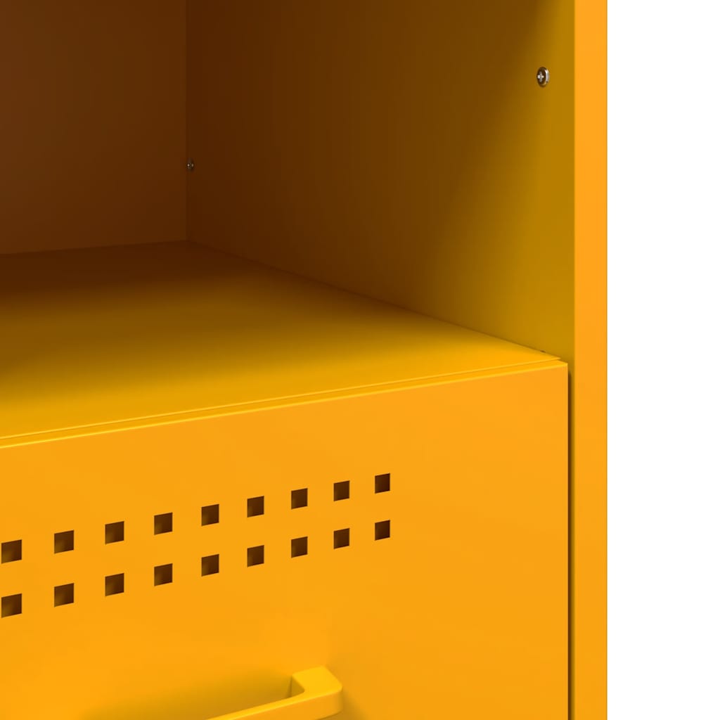 Bedside Cabinet | Set of 2 | Mustard Yellow | Cold-Rolled Steel