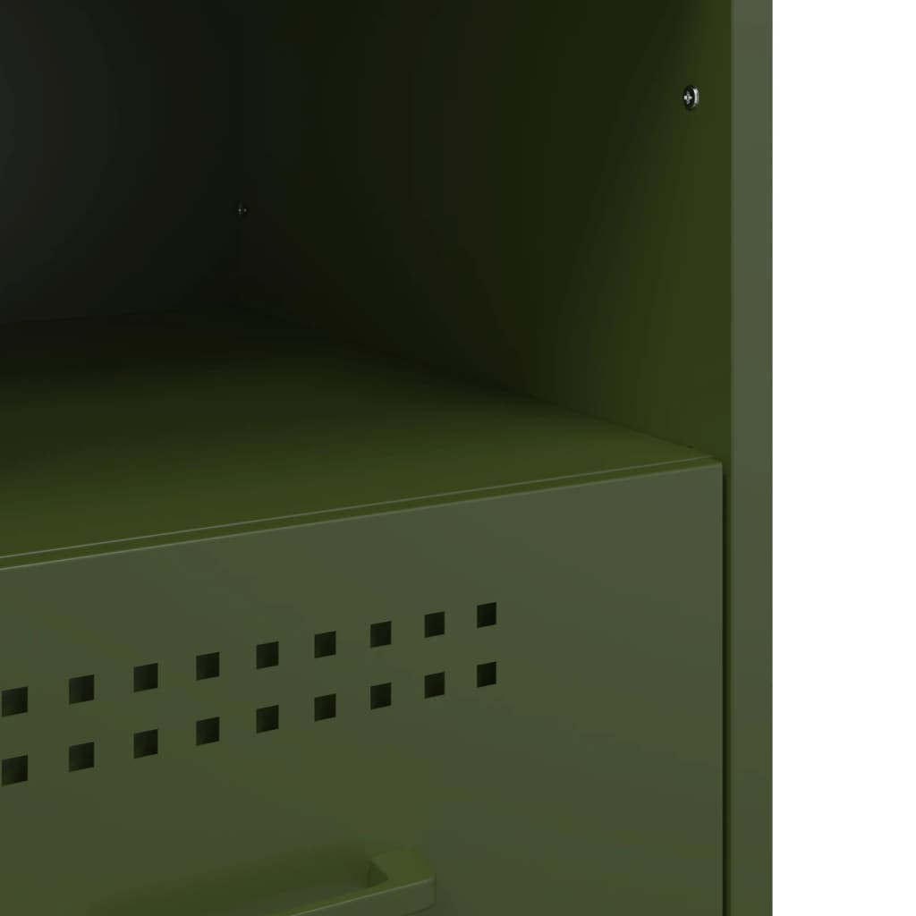 Bedside Cabinet | Set of 2 | Olive Green | Cold-rolled Steel | Standard