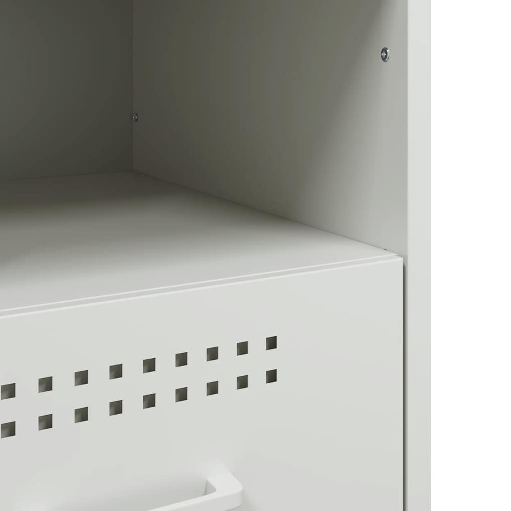 Bedside Cabinet | White | Cold-rolled steel | 36 cm x 39 cm x 50.5 cm