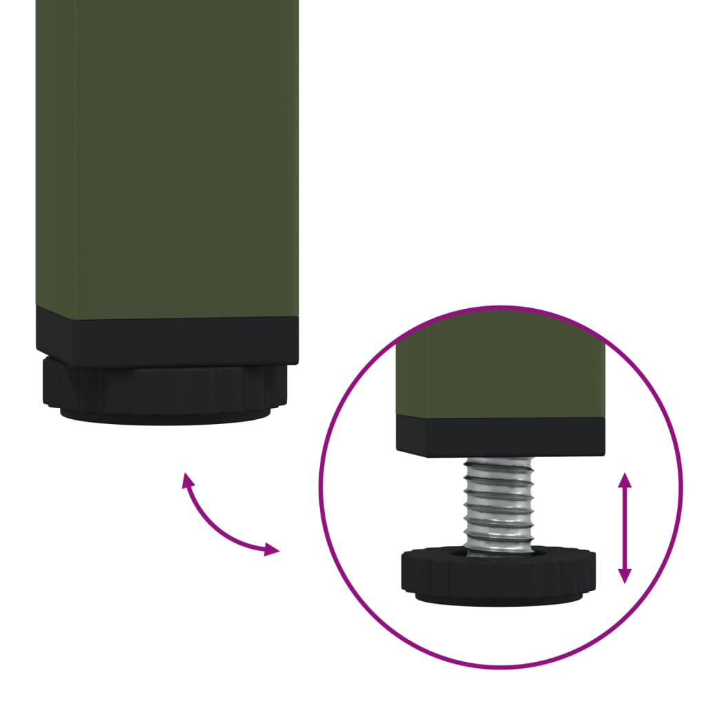 Bedside Cabinet | Set of 2 | Olive Green | Cold-Rolled Steel | Medium