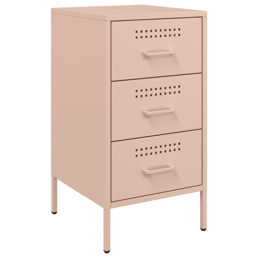 Bedside Cabinet | Pink | Cold-rolled Steel | Adjustable Feet