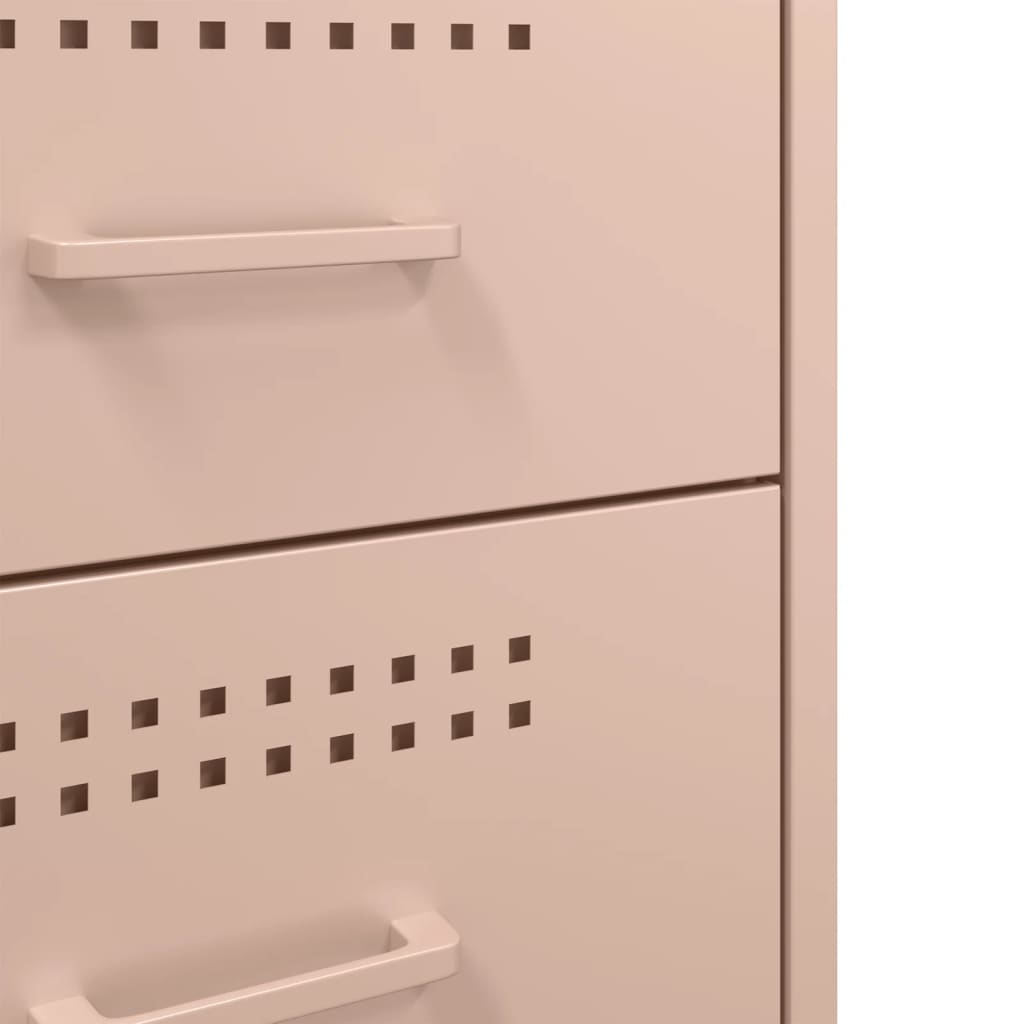 Bedside Cabinet | Set of 2 | Pink | Cold-rolled steel | Medium