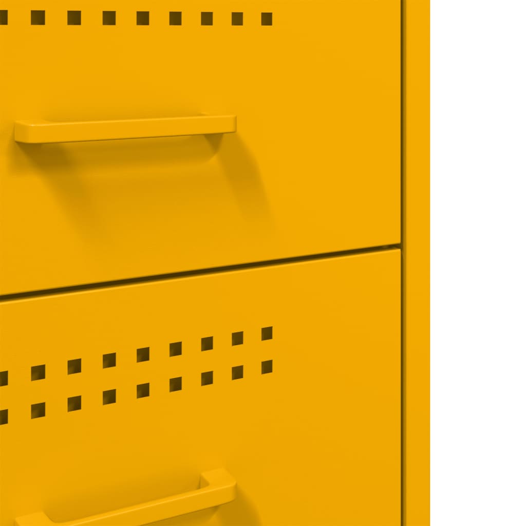 Bedside Cabinet | Set of 2 | Mustard Yellow | Cold-rolled steel | Medium