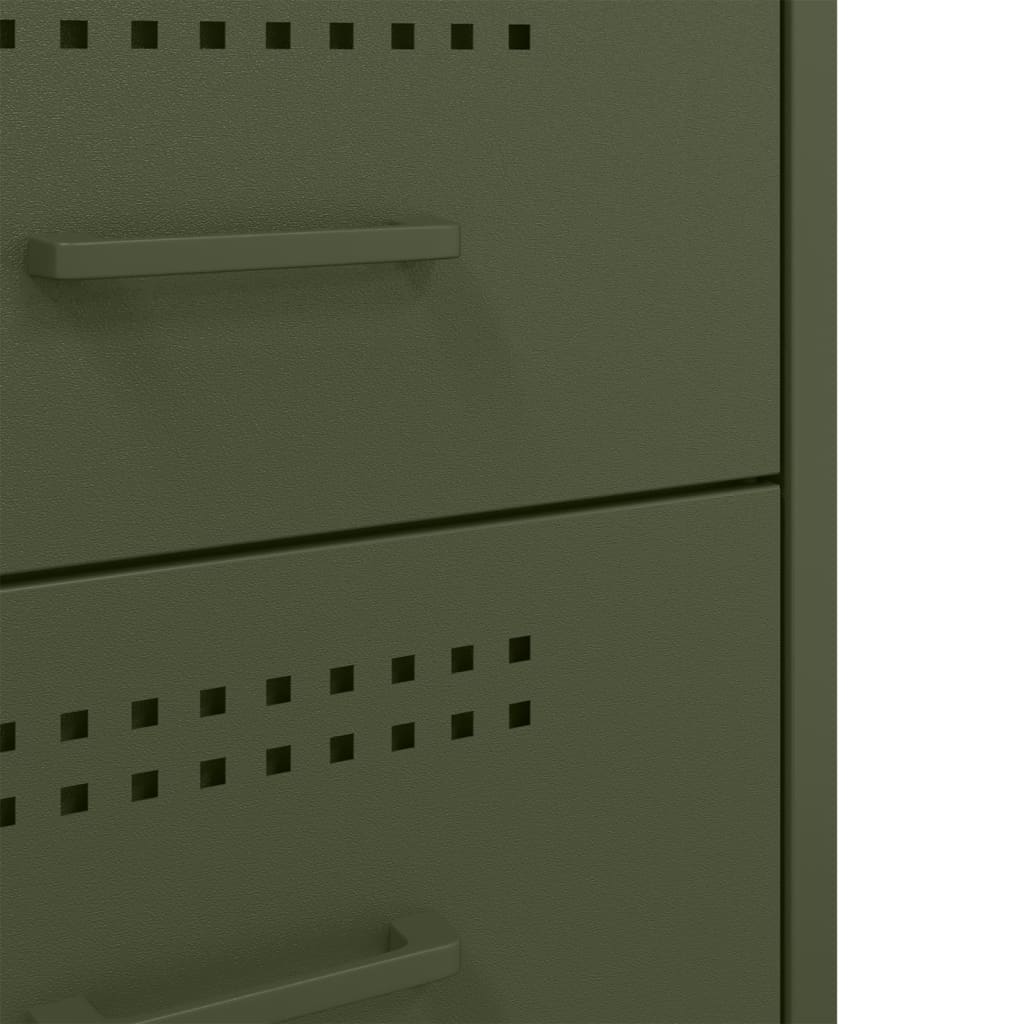 Bedside Cabinet | Set of 2 | Olive Green | Cold-Rolled Steel | Standard