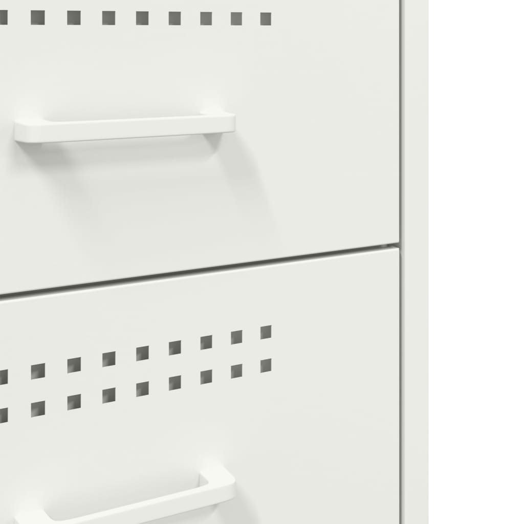 Bedside Cabinet | Set of 2 | White | Cold-rolled steel | 36x39x68 cm