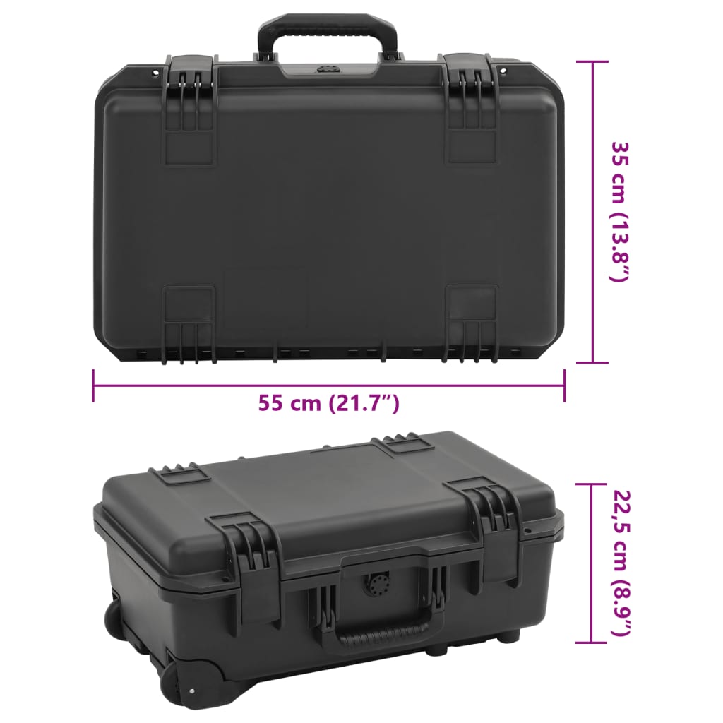 Portable Flight Case Black 55x35x22,5 cm PP