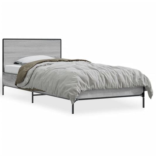 Bed Frame without Mattress Grey Sonoma 75x190 cm Small Single
