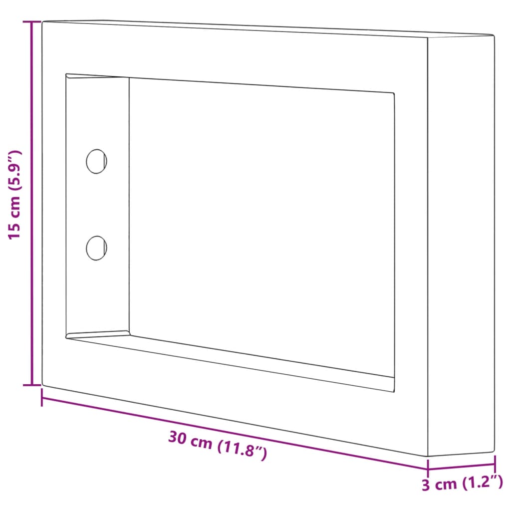 Shelf Brackets for Washbasin 2 pcs White Rectangular Steel