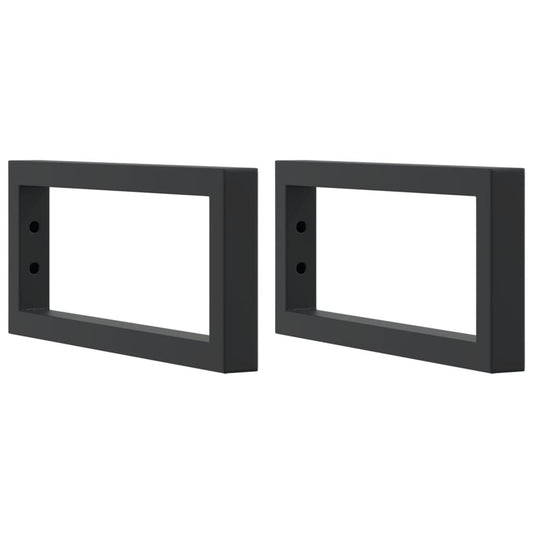Shelf Brackets for Washbasin 2 pcs Black Rectangular Steel