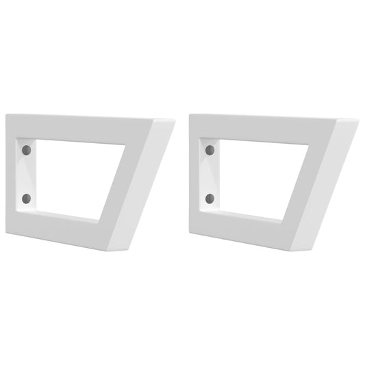 Shelf Brackets for Washbasin 2 pcs White Trapezium Steel