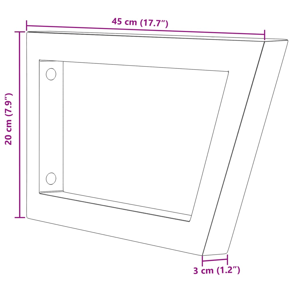 Shelf Brackets for Washbasin 2 pcs White Trapezium Steel