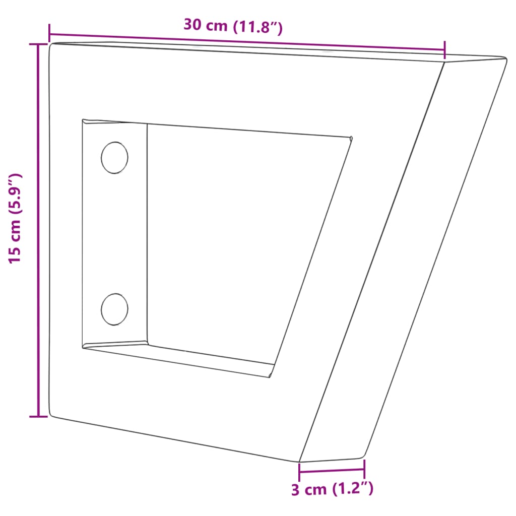 Shelf Brackets for Washbasin 2 pcs Black Trapezium Steel
