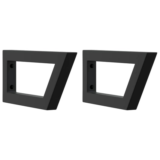 Shelf Brackets for Washbasin 2 pcs Black Trapezium Steel