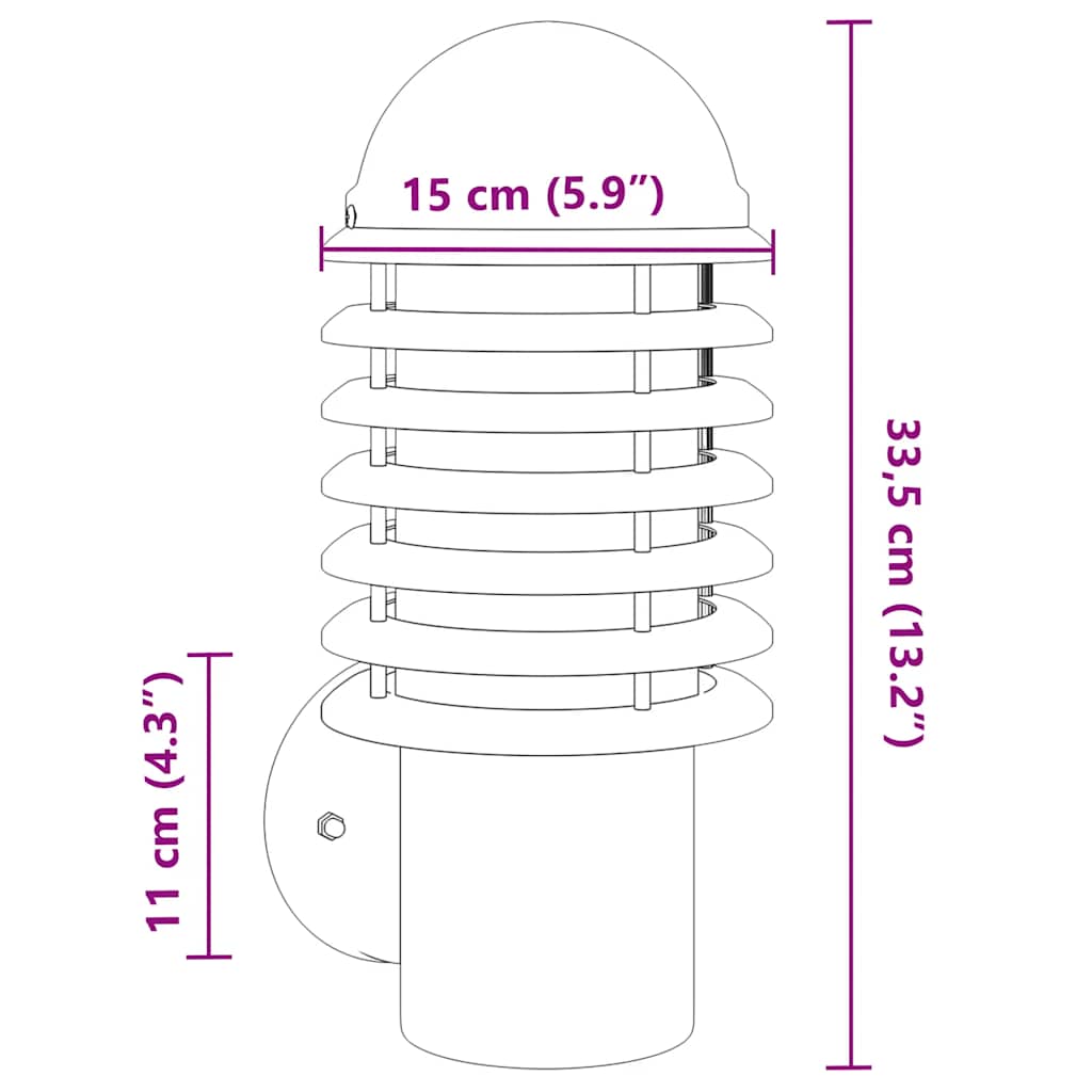 Outdoor Wall Light Black Stainless Steel