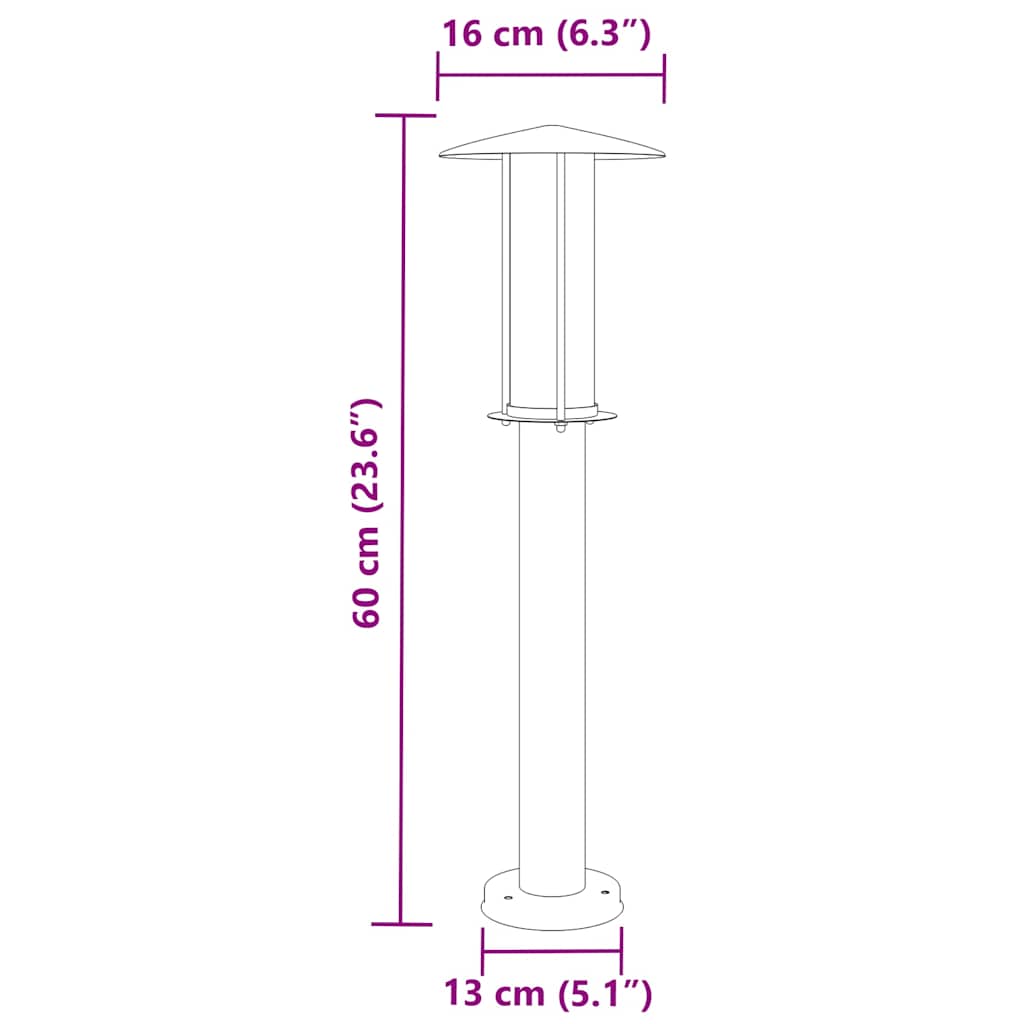 Outdoor Floor Lamp Black 60 cm Stainless Steel