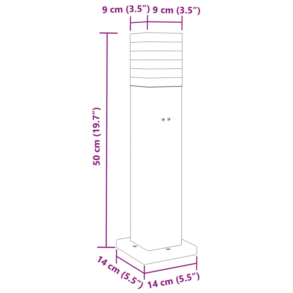 Outdoor Floor Lamp with Outlet Black 50 cm Aluminium
