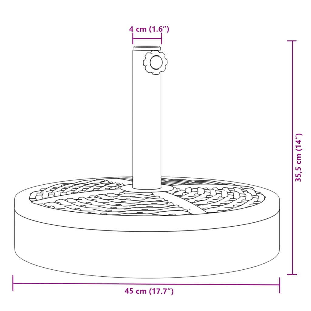 Parasol Base for Ø1.5"/1.9" Poles 55.1 lb Round