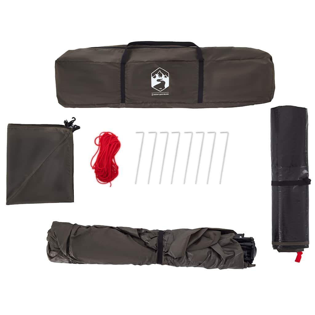 Fishing Tent 4-Person Brown Quick Release