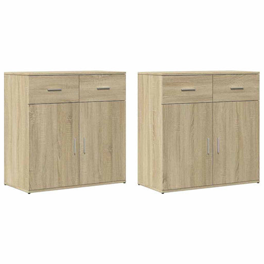 Sideboards 2 pcs Sonoma Oak 79x38x80 cm Engineered Wood