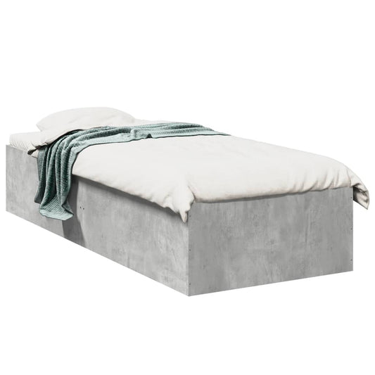 Bed Frame without Mattress Concrete Grey 75x190 cm Small Single