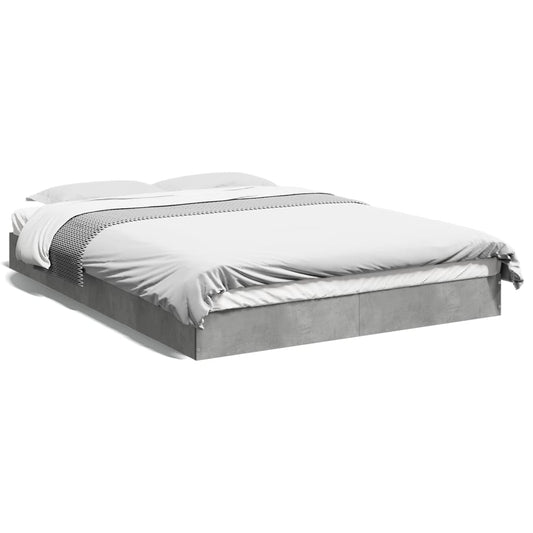 Bed Frame without Mattress Concrete Grey 140x200 cm