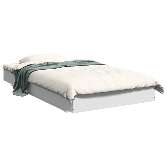 Bed Frame without Mattress White 90x190 cm Single Engineered Wood
