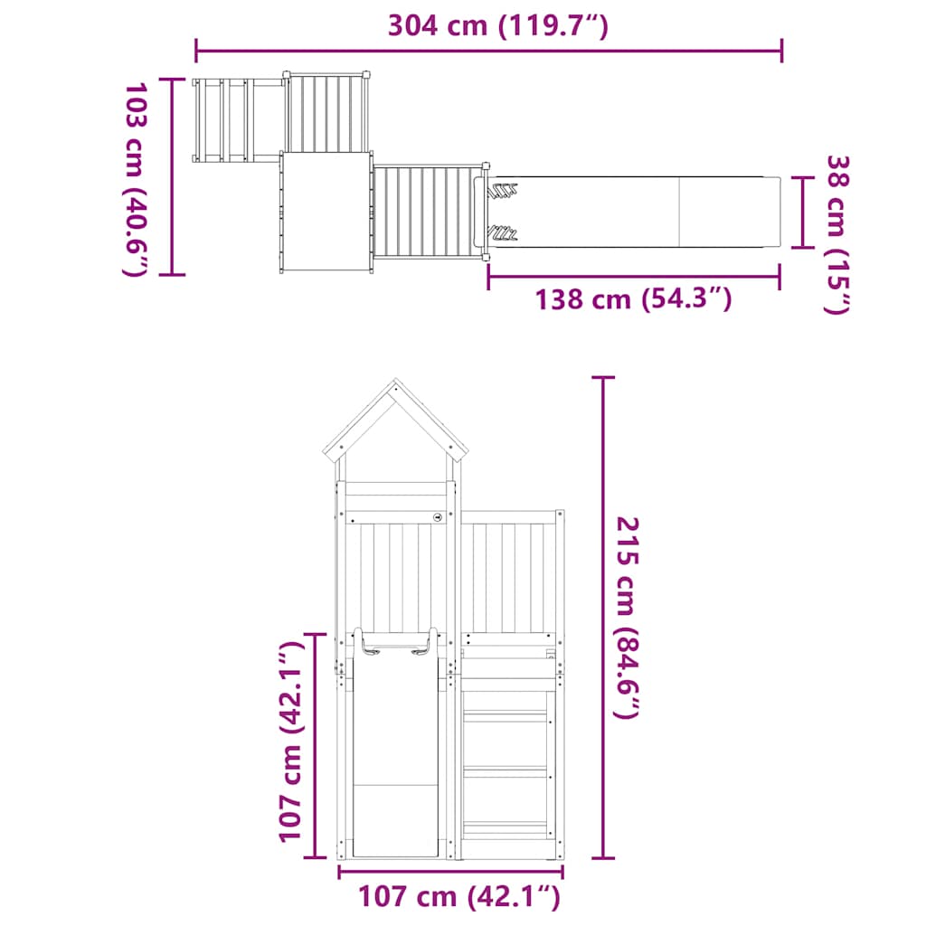 Outdoor Playset Solid Wood Douglas