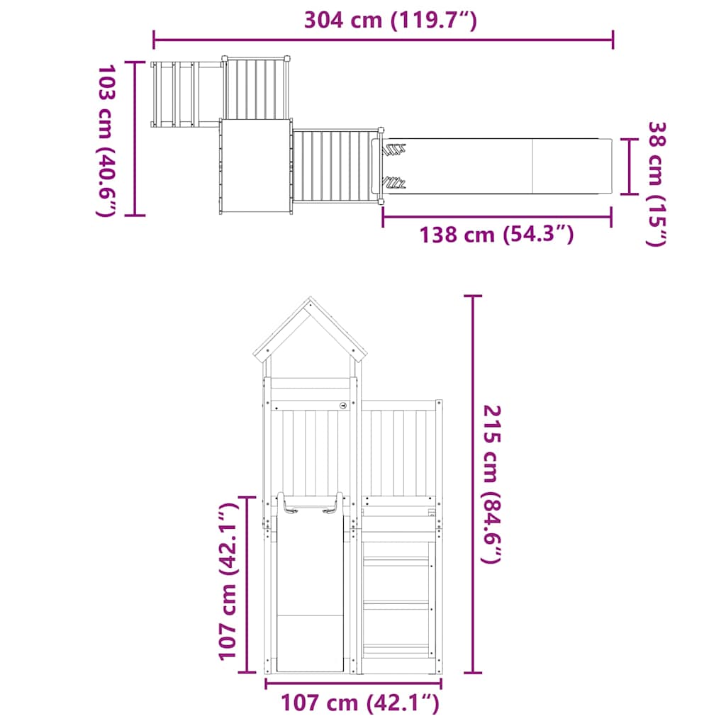 Outdoor Playset Impregnated Wood Pine