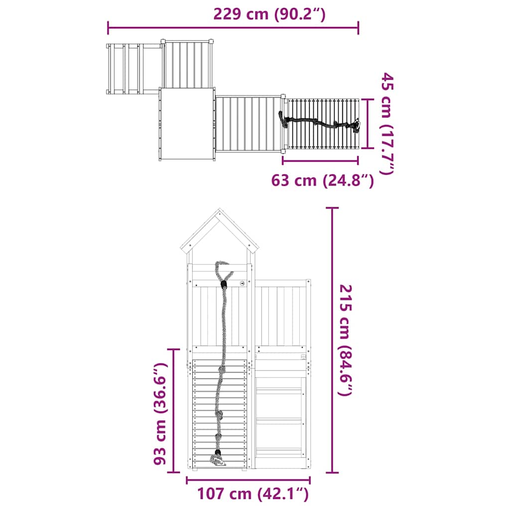 Outdoor Playset Solid Wood Douglas