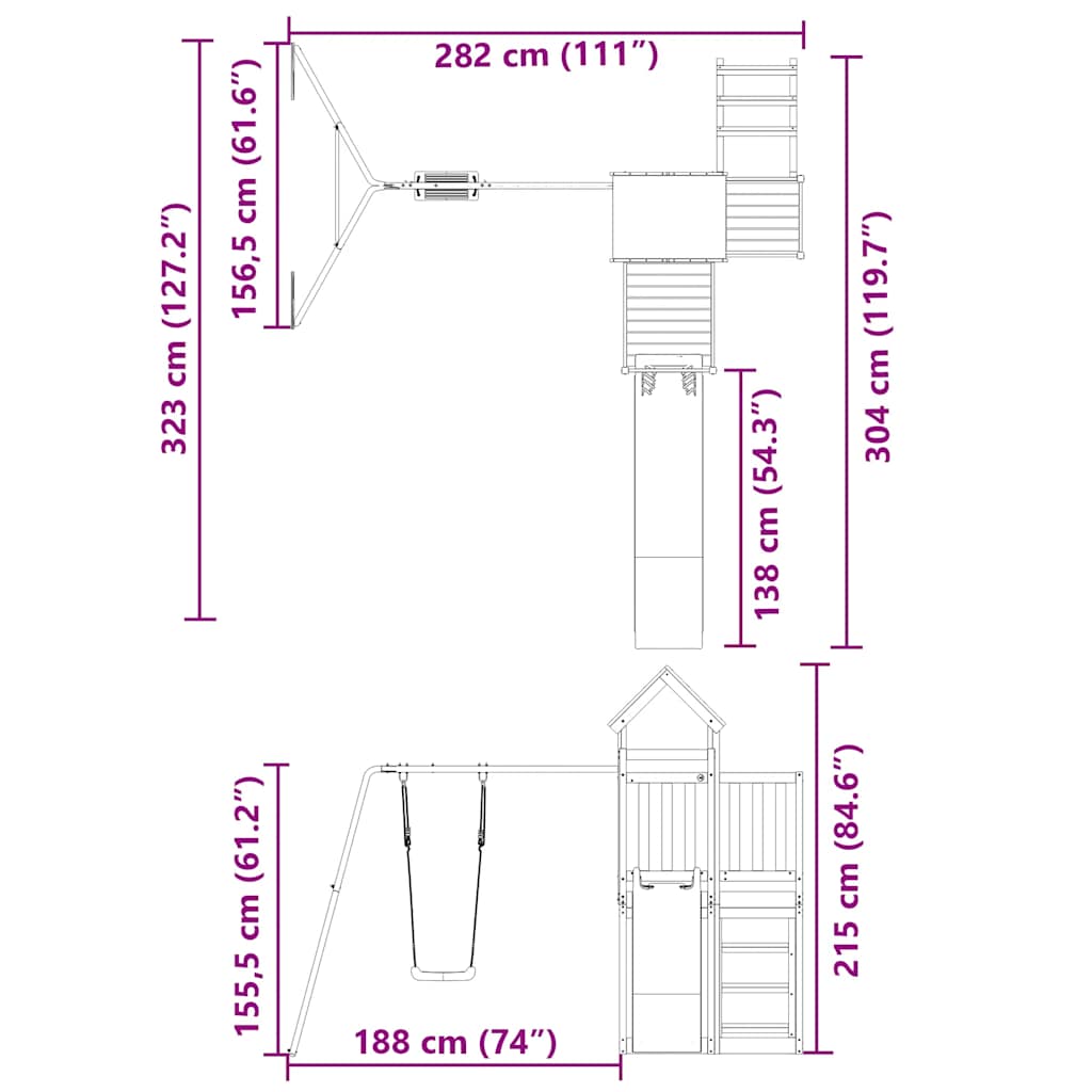 Outdoor Playset Solid Wood Douglas