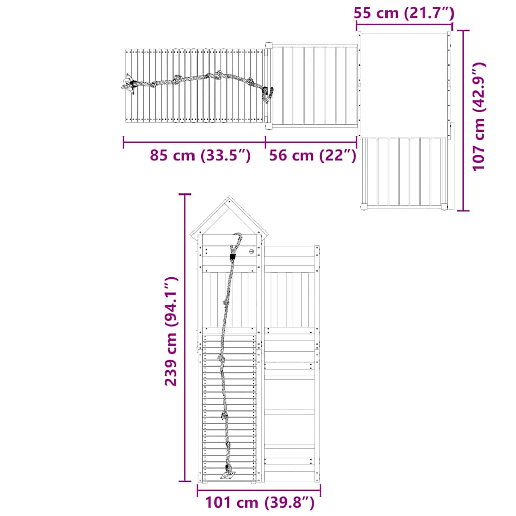 Outdoor Playset Solid Wood Pine
